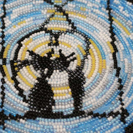 DIY Bead Embroidery Kit "Night rendezvous" 9.8"x8.7" / 25.0x22.0 cm