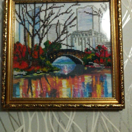 Canvas for bead embroidery "Reflection" 7.9"x7.9" / 20.0x20.0 cm