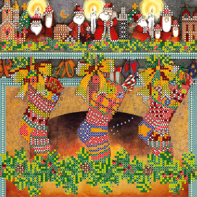 Canvas for bead embroidery "Christmas Gifts" 7.9"x7.9" / 20.0x20.0 cm