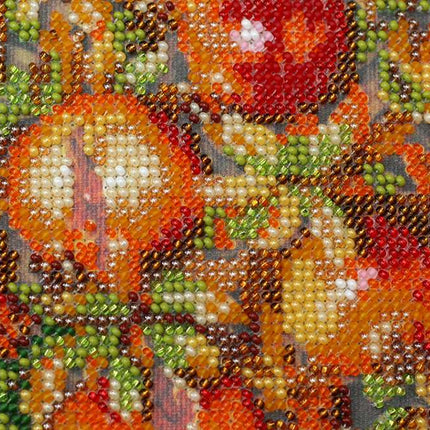 DIY Bead Embroidery Kit "Pomegranate tree" 12.2"x15.4" / 31.0x39.0 cm