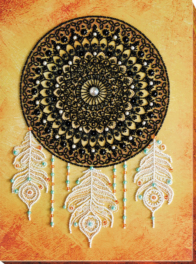DIY Bead Embroidery Kit "Lace dreams" 9.4"x12.6" / 24.0x32.0 cm