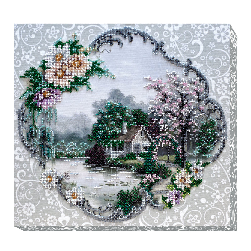 DIY Bead Embroidery Kit "Afloat house" 12.6"x11.8" / 32.0x30.0 cm