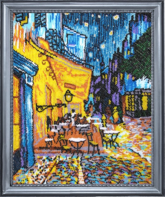Bead DIY Embroidery Kit "Night Caffee (after V. Van Gogh)" 13.4"x10.6"/ 34.0x27.0 cm