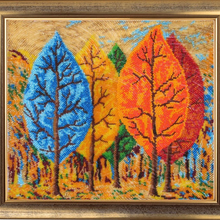 Bead DIY Embroidery Kit "Flame (after R. Magritte)" 10.6"x12.2"/ 27.0x31.0 cm