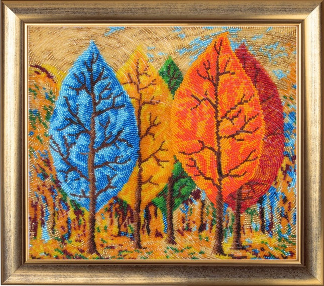 Bead DIY Embroidery Kit "Flame (after R. Magritte)" 10.6"x12.2"/ 27.0x31.0 cm