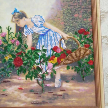 Canvas for bead embroidery "A Bouquet for Mom" 11.8"x11.8" / 30.0x30.0 cm