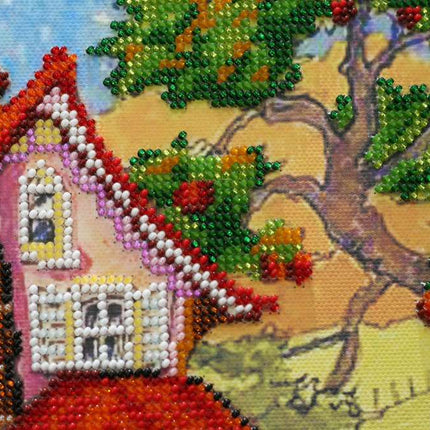 DIY Bead Embroidery Kit "Fabulous autumn" 11.8"x11.8" / 30.0x30.0 cm