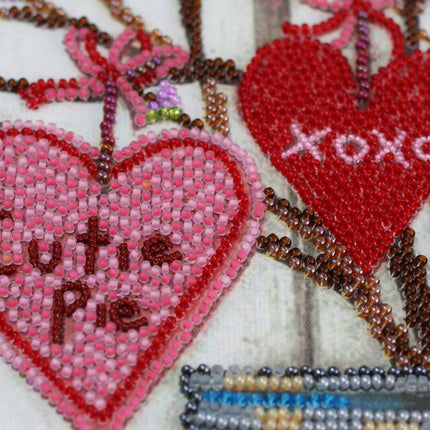 DIY Bead Embroidery Kit "About love" 9.8"x13.4" / 25.0x34.0 cm