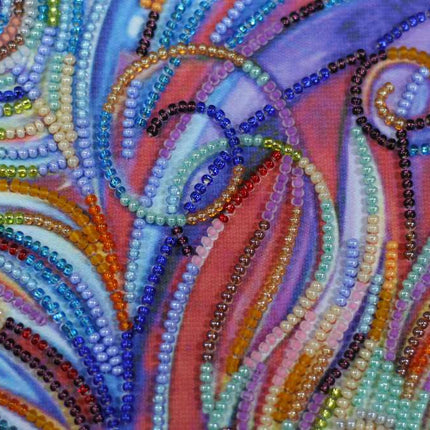 DIY Bead Embroidery Kit "Magic feathers" 7.5"x15.7" / 19.0x40.0 cm