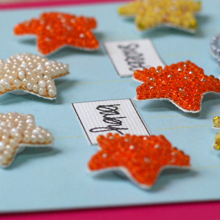 DIY kit postcard 3D for embroidery with beads "Among stars and clouds" 5.8"x8.3" / 14.8x21.0 cm