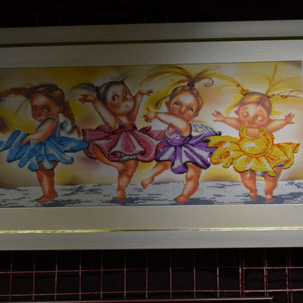 DIY Bead Embroidery Kit "Dance of the Little Swans" 27.6"x12.6" / 70.0x32.0 cm
