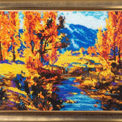 Bead DIY Embroidery Kit "Wonderful Autumn" 10.6"x13.8"/ 27.0x35.0 cm