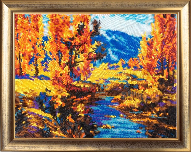 Bead DIY Embroidery Kit "Wonderful Autumn" 10.6"x13.8"/ 27.0x35.0 cm