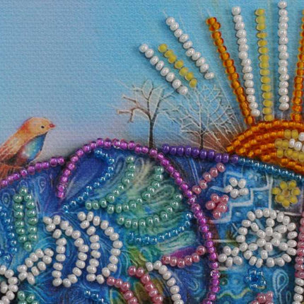 DIY Bead Embroidery Kit "Neon elephant"  5.9"x5.9" / 15.0x15.0 cm