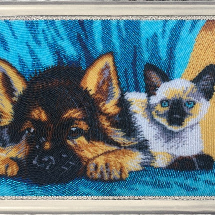 DIY Bead Embroidery Kit "Sweet Couple" 9.4"x13.8" / 24.0x35.0 cm