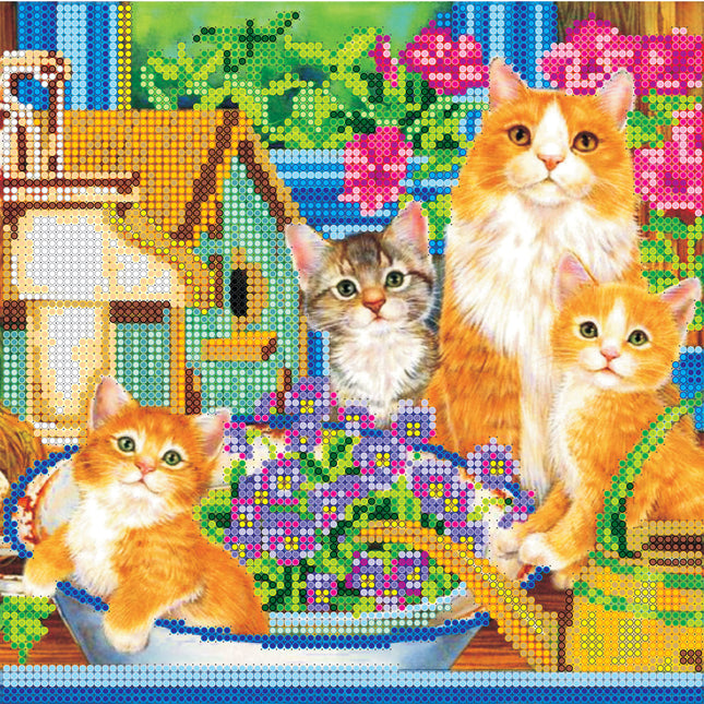 Canvas for bead embroidery "Walk" 7.9"x7.9" / 20.0x20.0 cm