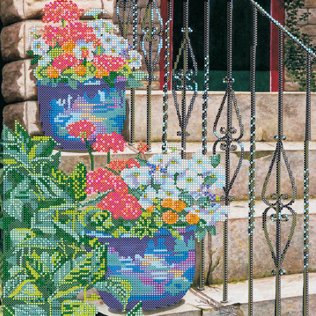 Canvas for bead embroidery "Front bowl - 2" 11.8"x11.8" / 30.0x30.0 cm