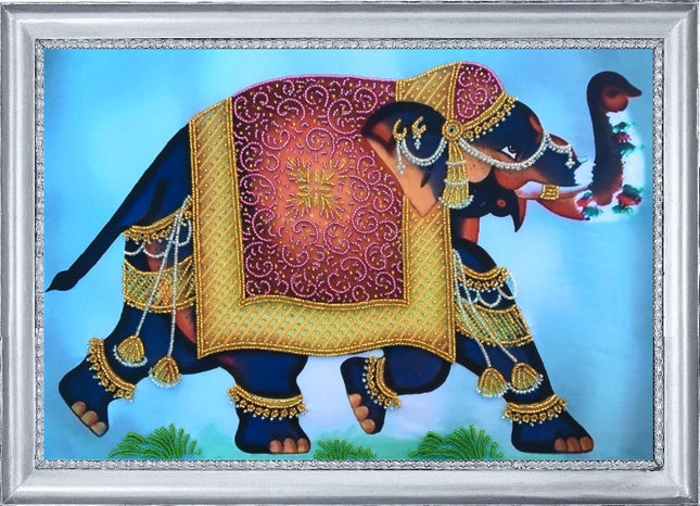 DIY Bead Embroidery Kit "Hathee" 9.8"x15.0" / 25.0x38.0 cm