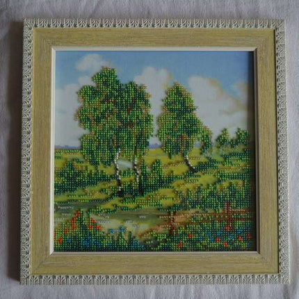 Canvas for bead embroidery "At the Edge" 7.9"x7.9" / 20.0x20.0 cm