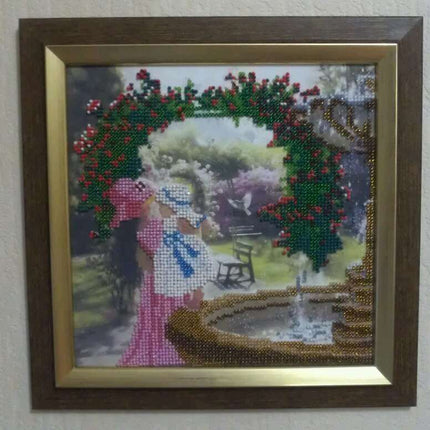 Canvas for bead embroidery "First steps" 7.9"x7.9" / 20.0x20.0 cm