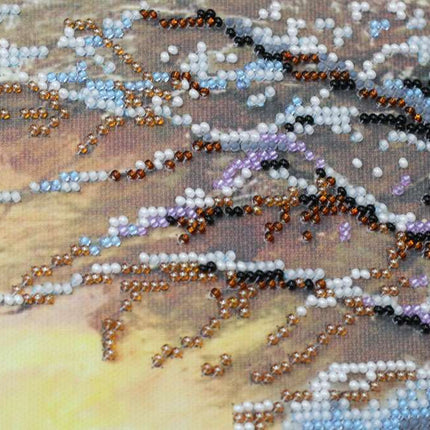 DIY Bead Embroidery Kit "Crystal winter" 11.8"x13.8" / 30.0x35.0 cm