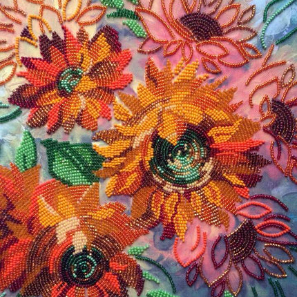Canvas for bead embroidery "Gold of Summer" 11.8"x11.8" / 30.0x30.0 cm