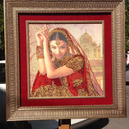 Canvas for bead embroidery "Flowers of India" 11.8"x11.8" / 30.0x30.0 cm