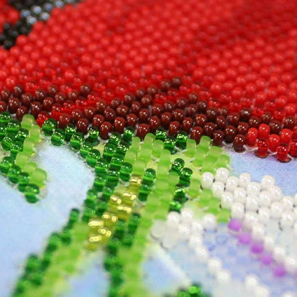 DIY Bead Embroidery Kit "Wild poppies – 3" 9.4"x17.5" / 24.0x44.5 cm