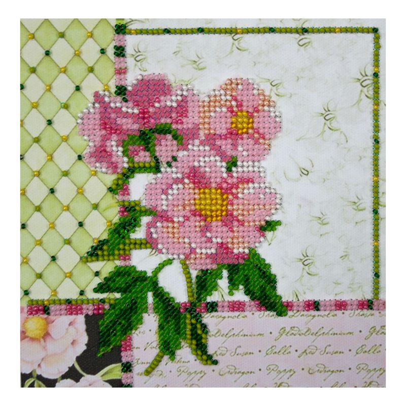 DIY Bead Embroidery Kit "Shabby chic"  5.9"x5.9" / 15.0x15.0 cm