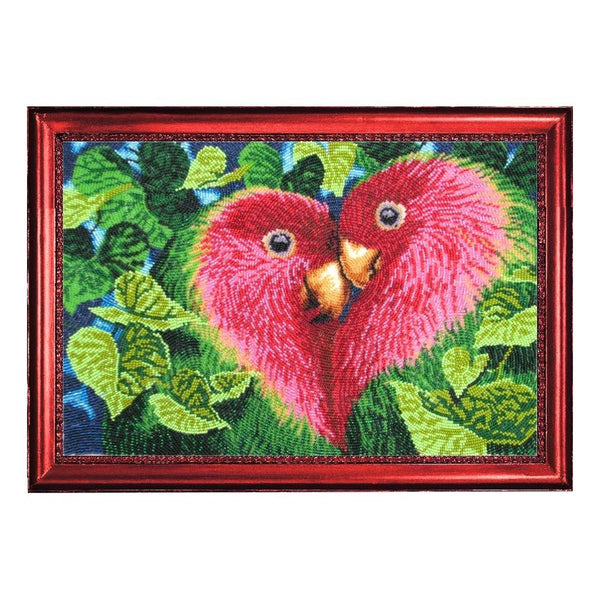 DIY Bead Embroidery Kit "Lovebirds" 9.8"x14.6" / 25.0x37.0 cm