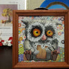 DIY Bead Embroidery Kit "Owl and cookies"  5.9"x5.9" / 15.0x15.0 cm