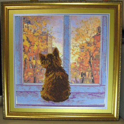 Canvas for bead embroidery "The Bright Sadness" 11.8"x11.8" / 30.0x30.0 cm