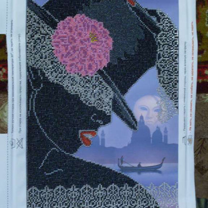 DIY Bead Embroidery Kit "Lace" 9.8"x18.1" / 25.0x46.0 cm