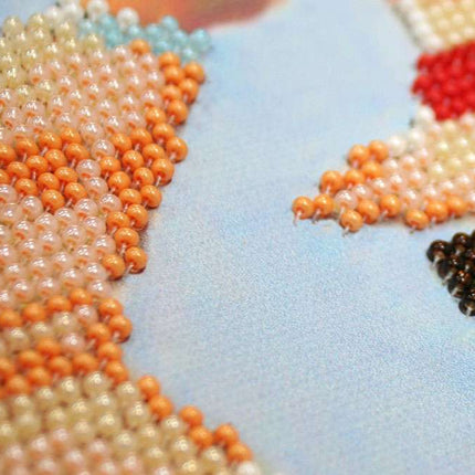 DIY Bead Embroidery Kit "At the race track" 17.7"x11.8" / 45.0x30.0 cm