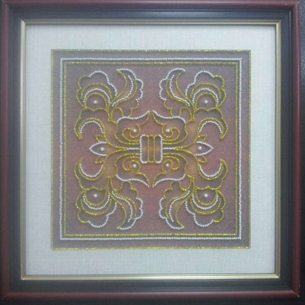 DIY Bead Embroidery Kit "Vintage – 2" 9.1"x9.1" / 23.0x23.0 cm
