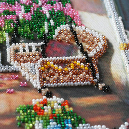 DIY Bead Embroidery Kit "Terrace" 18.9"x11.8" / 48.0x30.0 cm