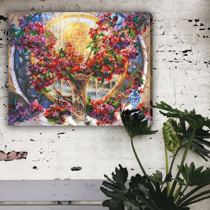 DIY Bead Embroidery Kit "Gentle glow" 13.4"x10.6" / 34.0x27.0 cm