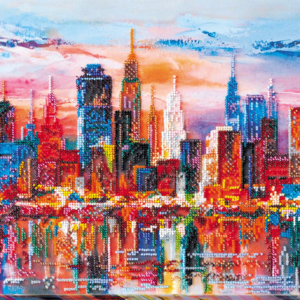 DIY Bead Embroidery Kit "Evening city" 22.0"x11.0" / 56.0x28.0 cm
