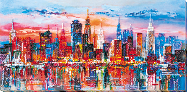 DIY Bead Embroidery Kit "Evening city" 22.0"x11.0" / 56.0x28.0 cm