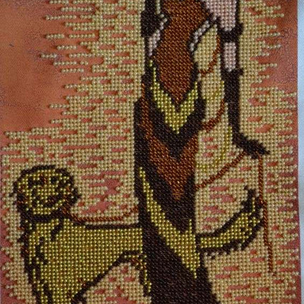 DIY Bead Embroidery Kit "The lady with the dog" 6.7"x11.8" / 17.0x30.0 cm