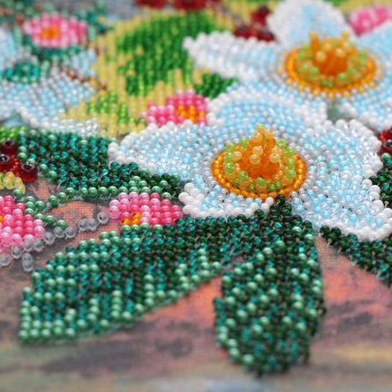 DIY Bead Embroidery Kit "Christmas bouquet" 14.6"x8.3" / 37.0x21.0 cm