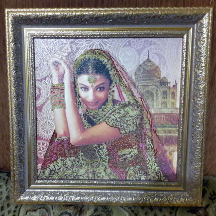 Canvas for bead embroidery "Flowers of India" 11.8"x11.8" / 30.0x30.0 cm