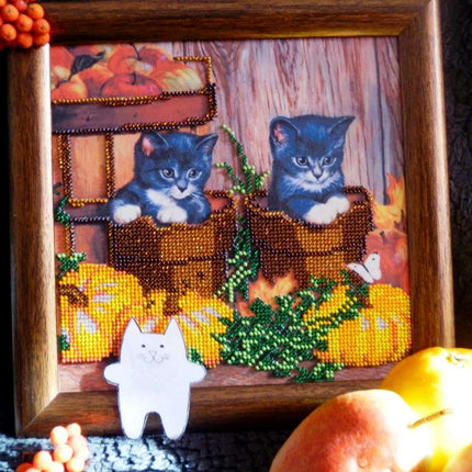 Canvas for bead embroidery "Harvest" 7.9"x7.9" / 20.0x20.0 cm