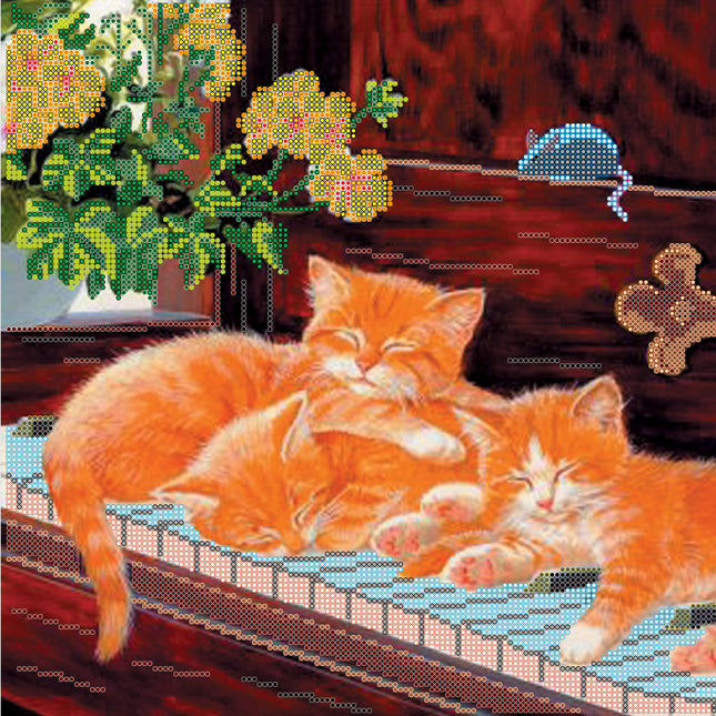 Canvas for bead embroidery "The Land of Nod" 11.8"x11.8" / 30.0x30.0 cm