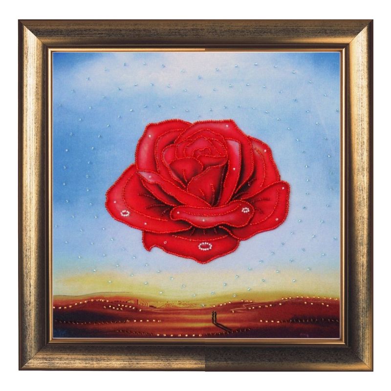 DIY Bead Embroidery Kit "Meditation Rose (after S. Dali)" 10.6"x10.6" / 27.0x27.0 cm