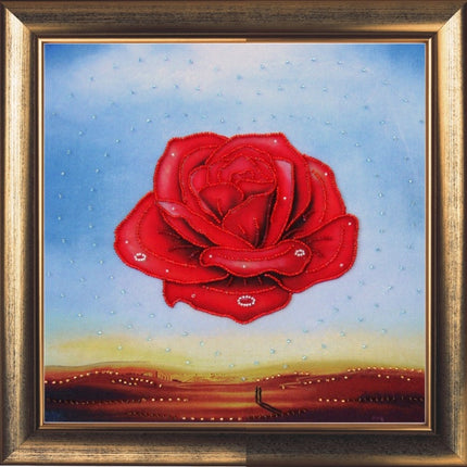 DIY Bead Embroidery Kit "Meditation Rose (after S. Dali)" 10.6"x10.6" / 27.0x27.0 cm