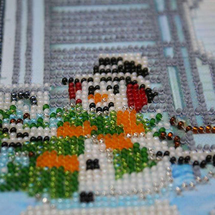 DIY Bead Embroidery Kit "Christmas story" 13.8"x10.2" / 35.0x26.0 cm