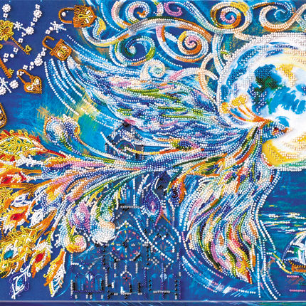 DIY Bead Embroidery Kit "Bluebird of happiness" 16.9"x12.2" / 43.0x31.0 cm