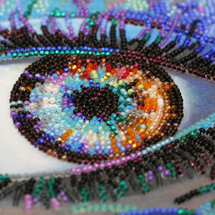 DIY Bead Embroidery Kit "Royal gaze" 10.6"x14.6" / 27.0x37.0 cm
