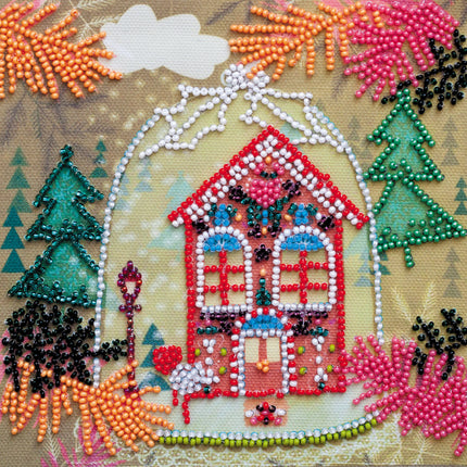 DIY Bead Embroidery Kit "It's like a fairytale"  5.9"x5.9" / 15.0x15.0 cm